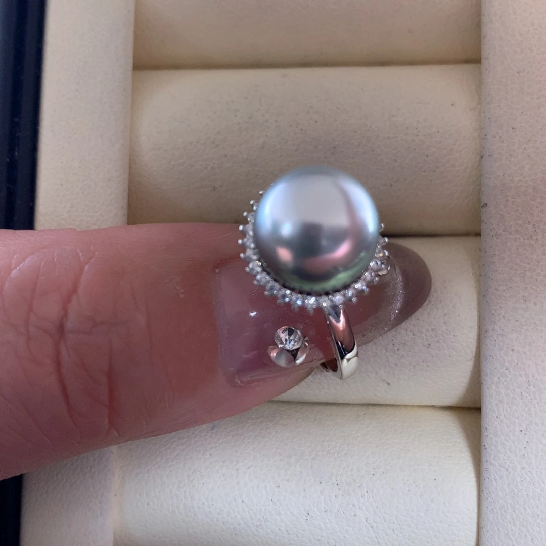 海水珍珠戒指银S925镶嵌