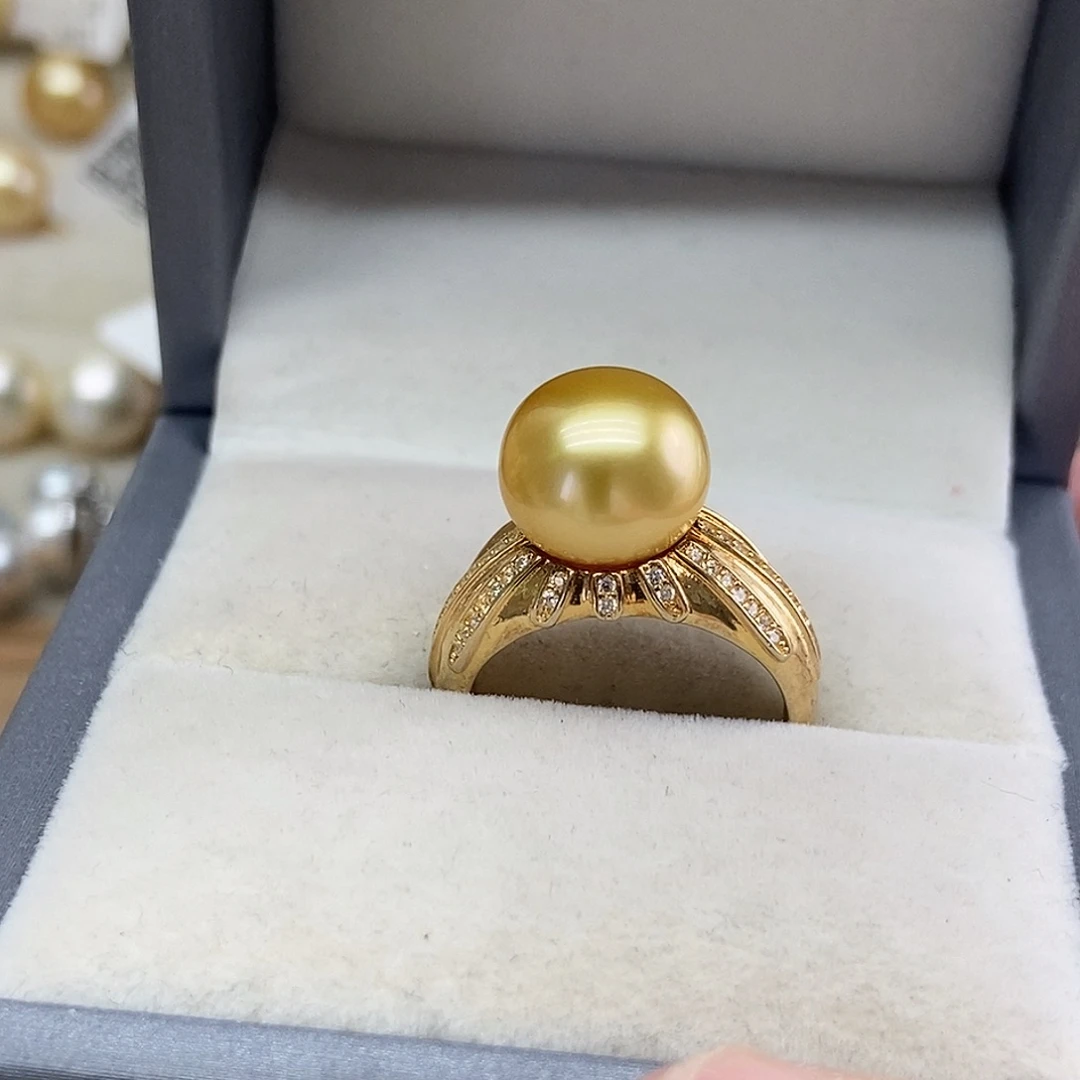 海水珍珠戒指银S925镶嵌