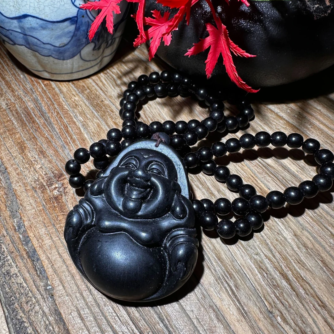 小怡推荐-衣珀佛公项链  0220