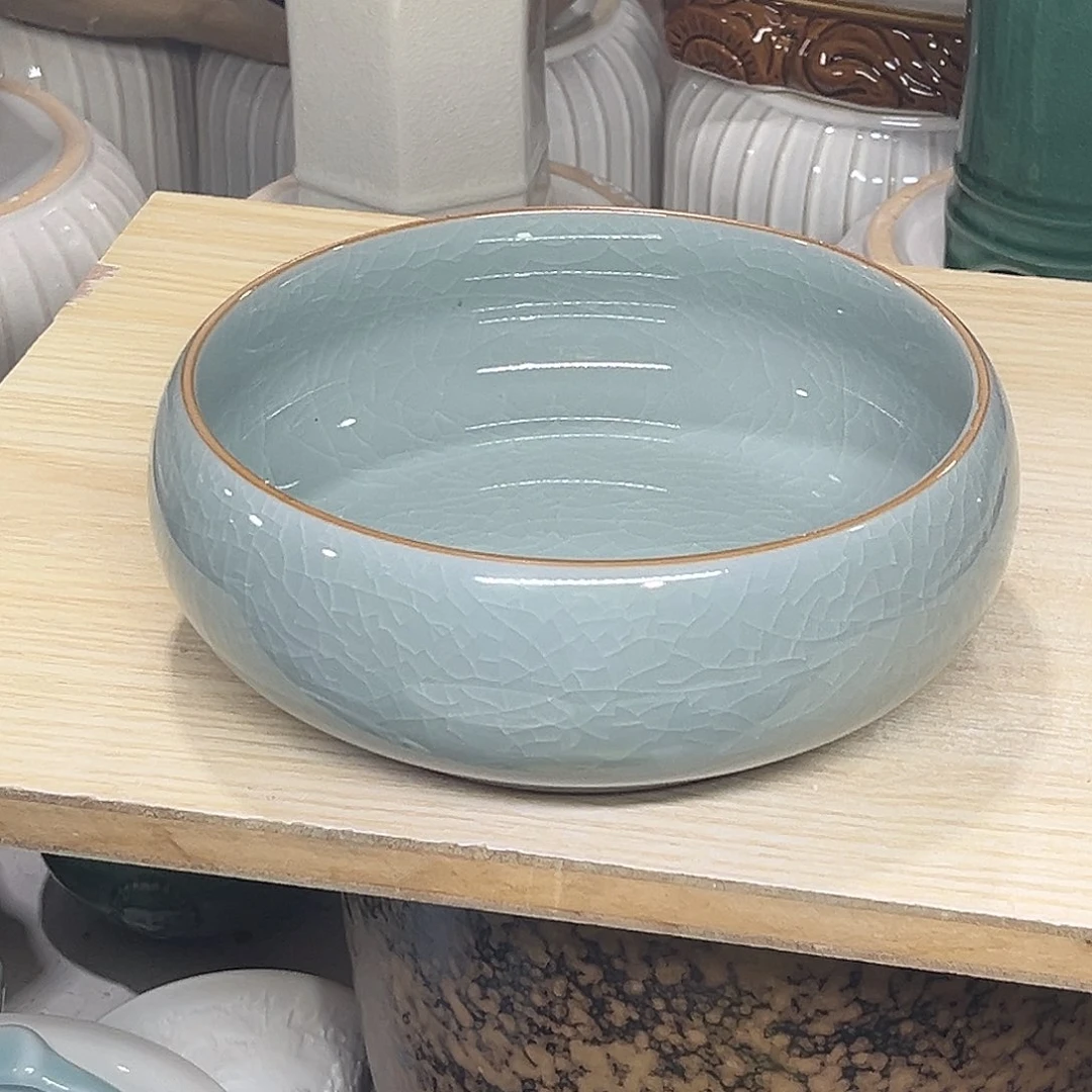 陶瓷绿植多肉微瑕花盆口径18*7.5无孔