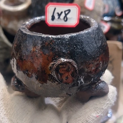 红陶粗陶花盆手工