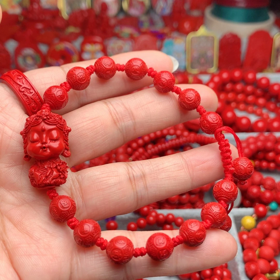 天然辰砂工艺品朱砂手串