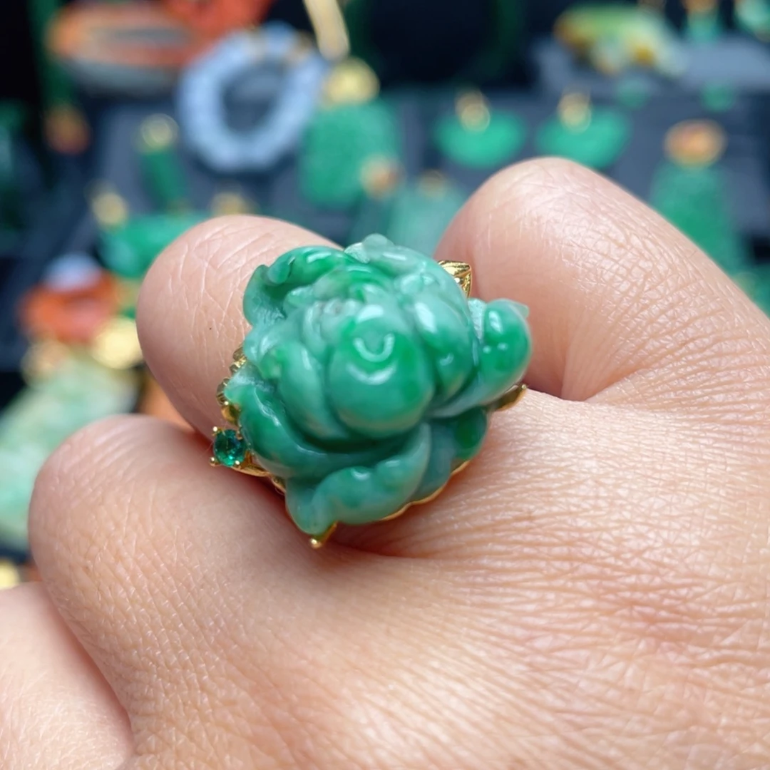 翡翠银S925镶嵌戒指