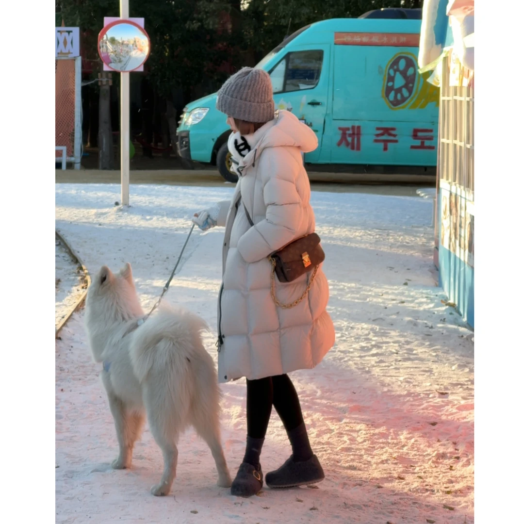 MY【冬日恋歌】新国标90白鸭绒冬季新款设计感抽绳连帽温柔风羽绒服