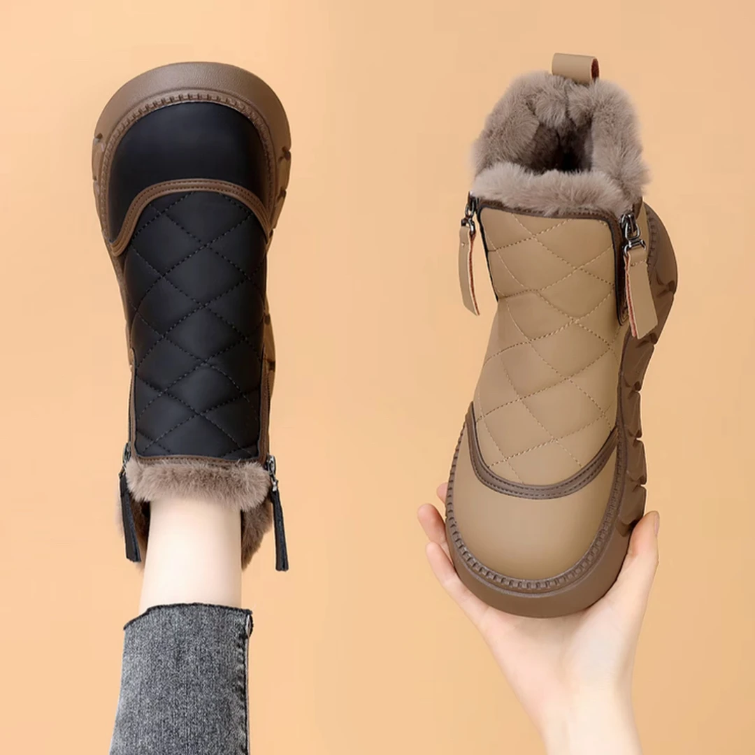专柜雪地靴女款爆款2025新款冬防水防滑厚底加厚绒大棉靴抗寒短靴