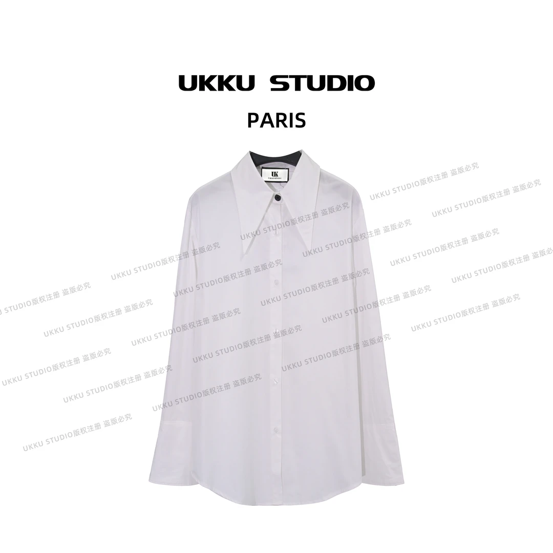 一诺UKKU设计师秋冬内搭叠穿打底法式气质白衬衫2210204