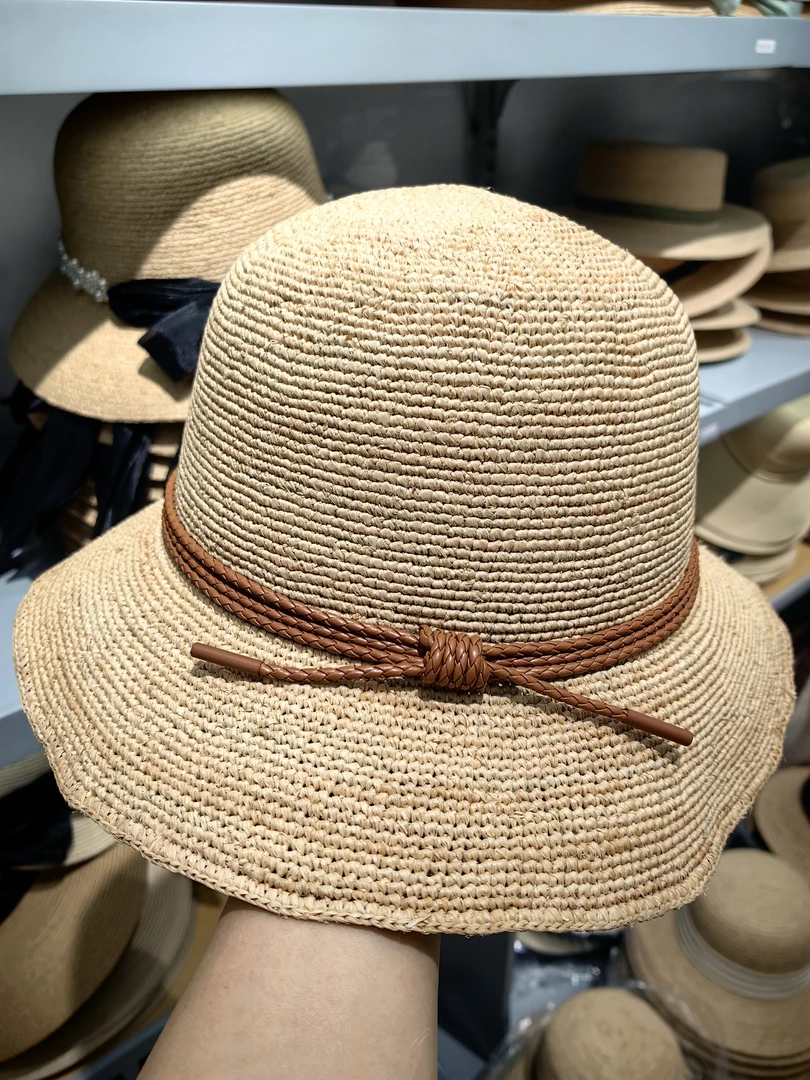 编织时尚OL欧美渔夫帽大帽帽子夏季草帽时尚女士女