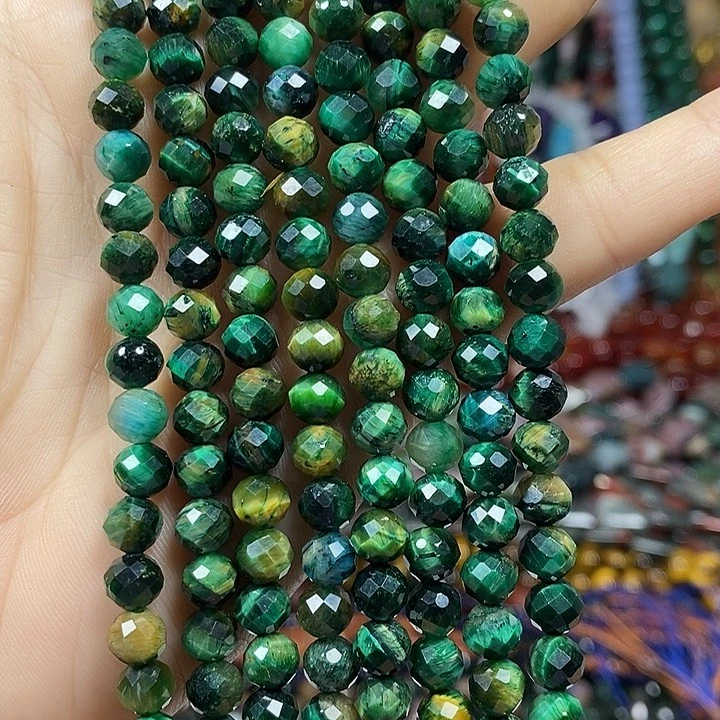 玛瑙/玉髓未镶嵌珠宝半成品虎眼切面卡6mm