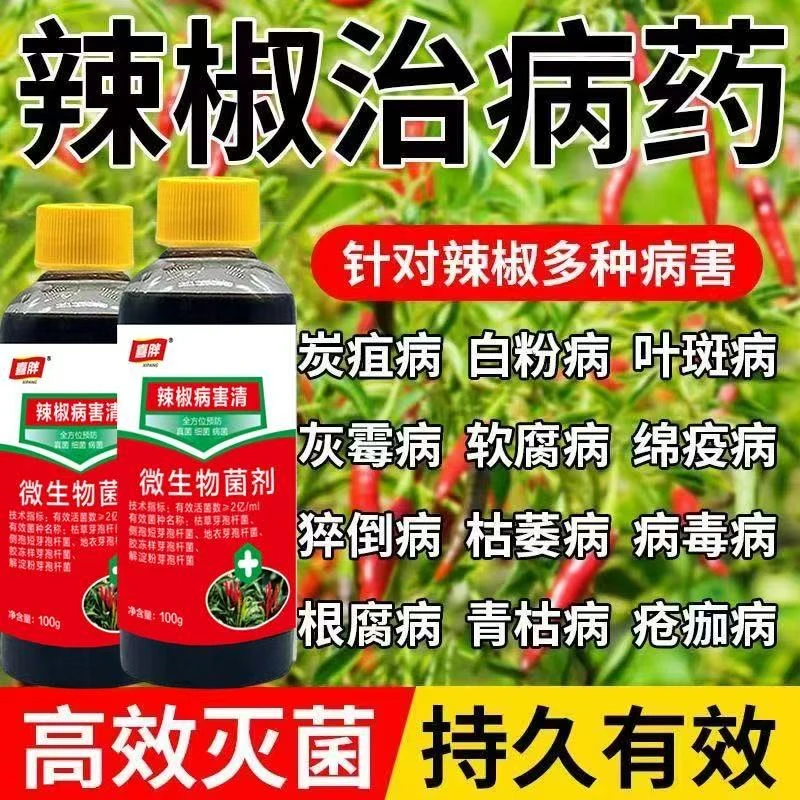 辣椒病全预防辣椒病专用微生物肥料辣椒病毒病卷叶黄叶炭疽疫辣椒