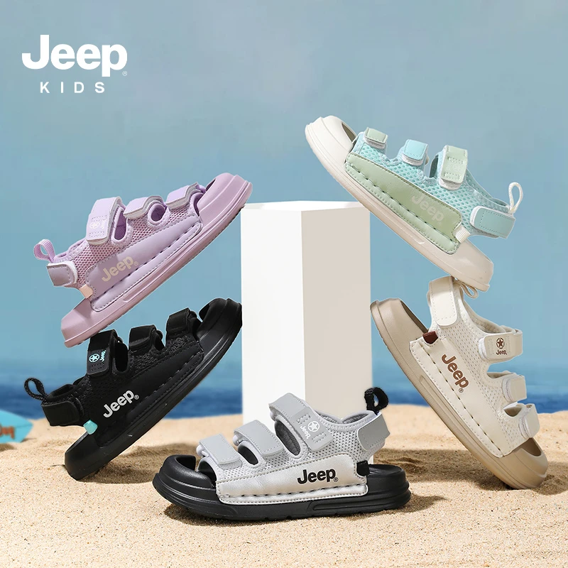 Jeep童鞋儿童运动凉鞋夏季新款中大童包头儿童沙滩鞋