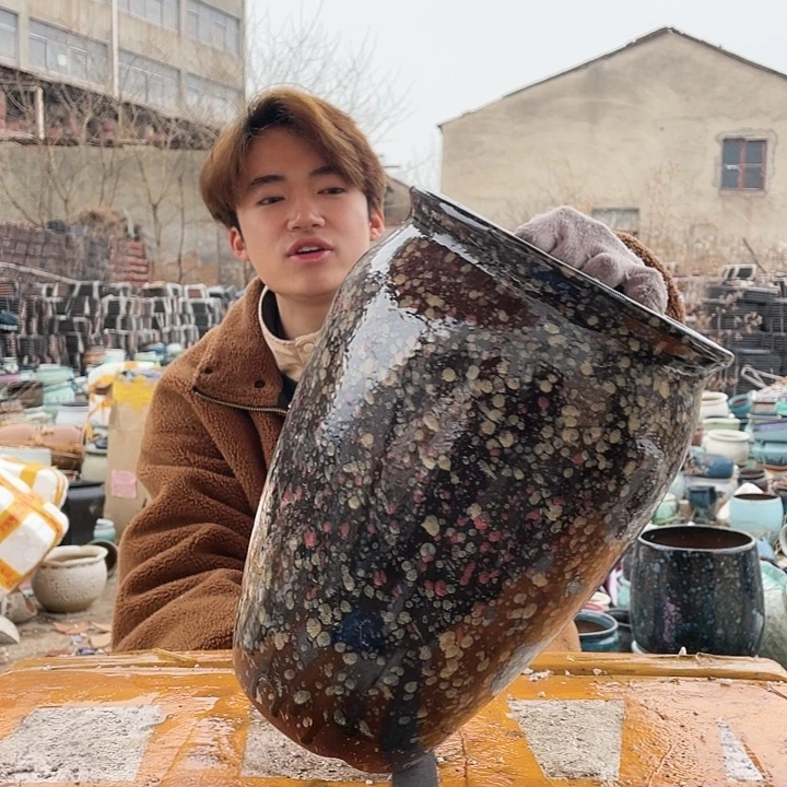 无铅玻璃宜兴紫砂花盆