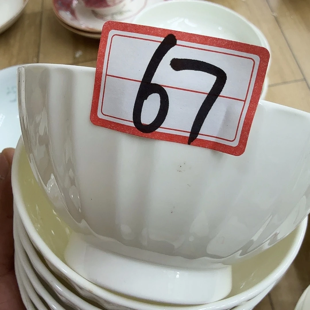 瓷景德镇骨瓷吃饭碗6个