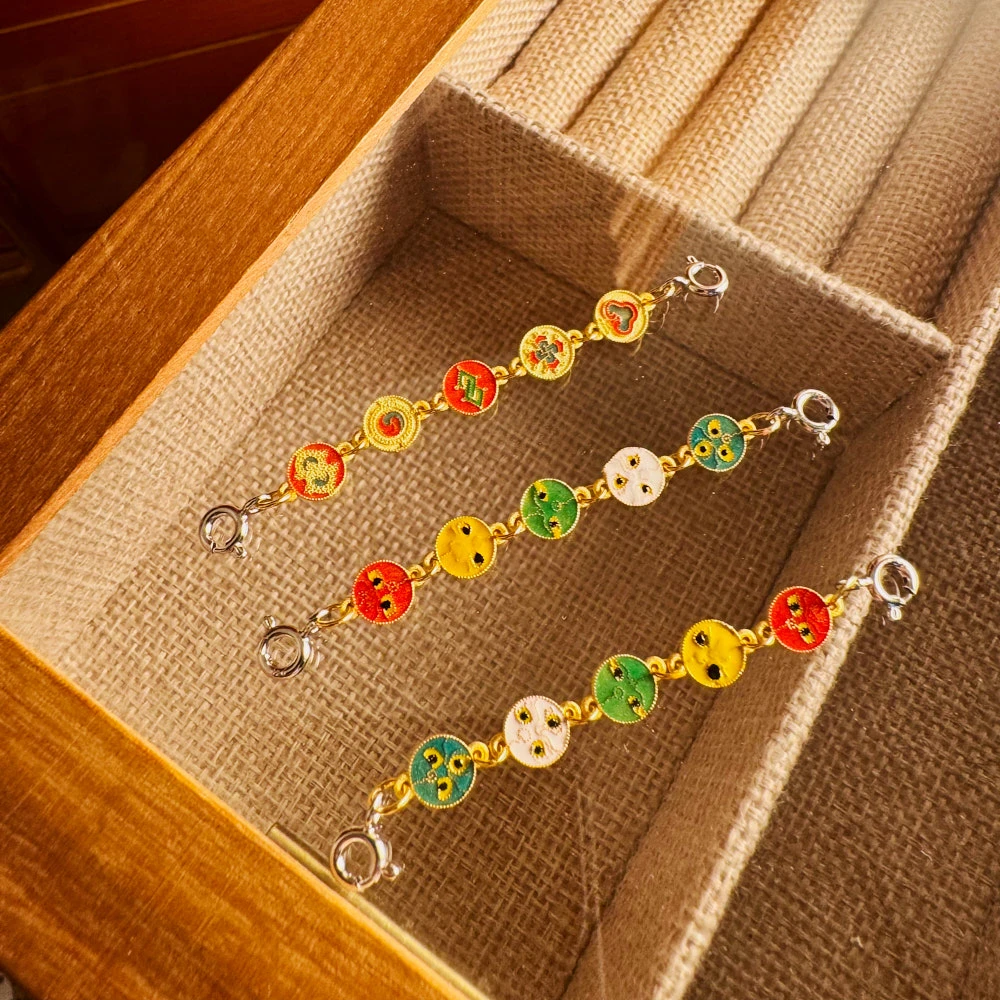 吊坠925银 五路cc吊坠连链 延长链 配件银饰彩色手工小众时尚高端