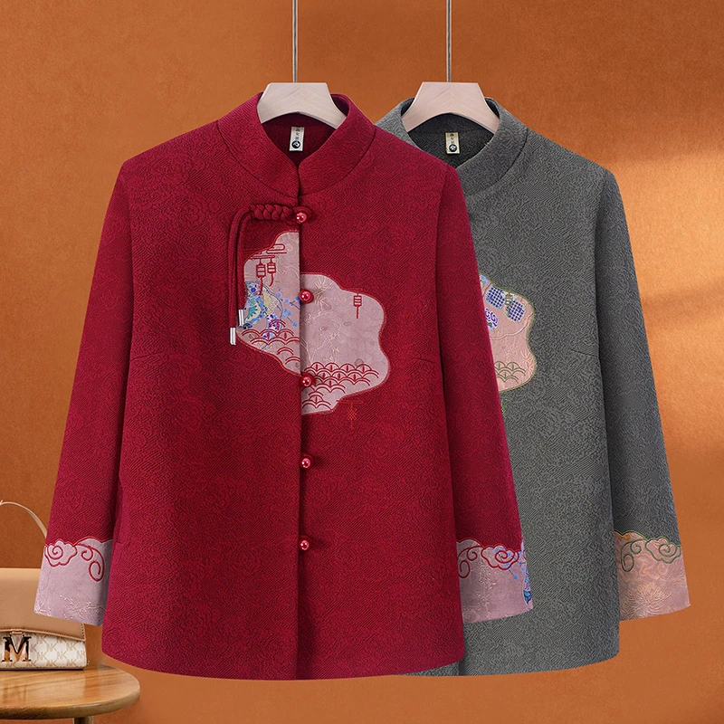 老太太春装外套中老年人女装奶奶新款上衣60岁70妈妈老人春秋衣服