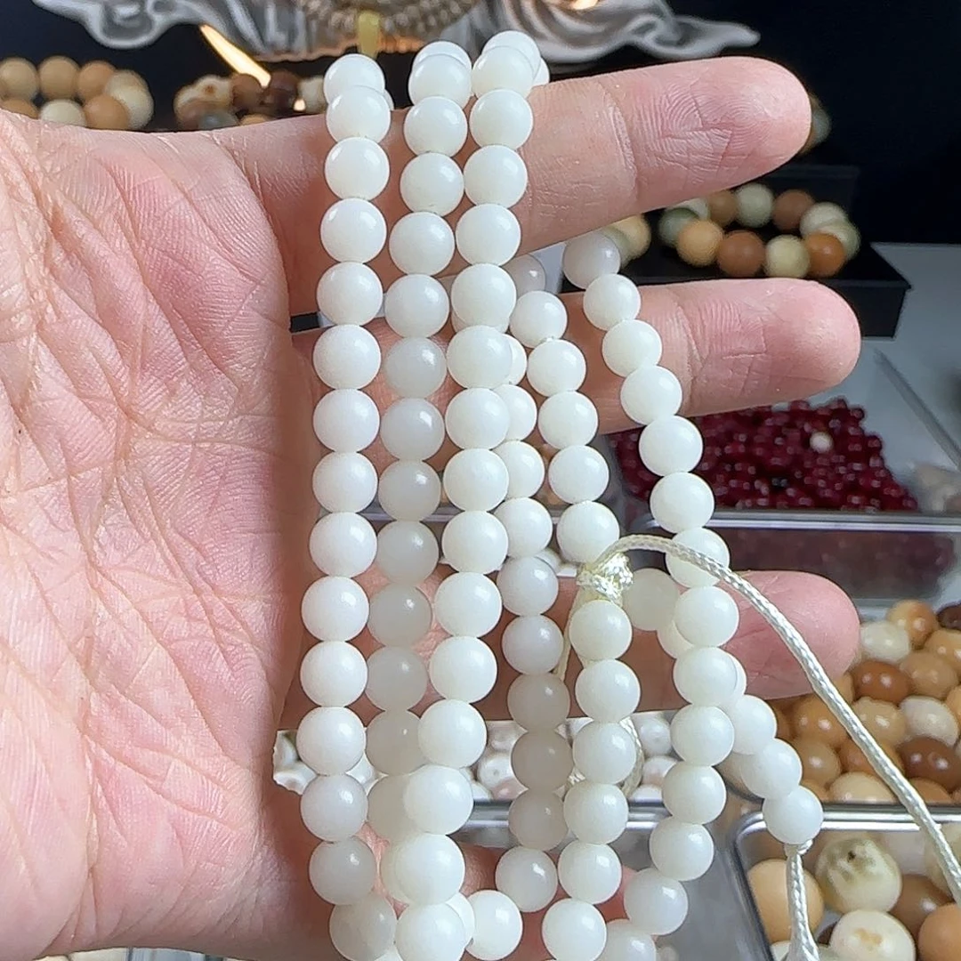 菩提根/象牙果手串卡6白圆100+14备珠