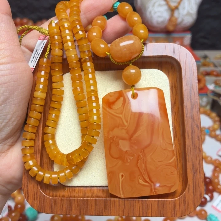 蜜蜡未镶嵌颈饰项链