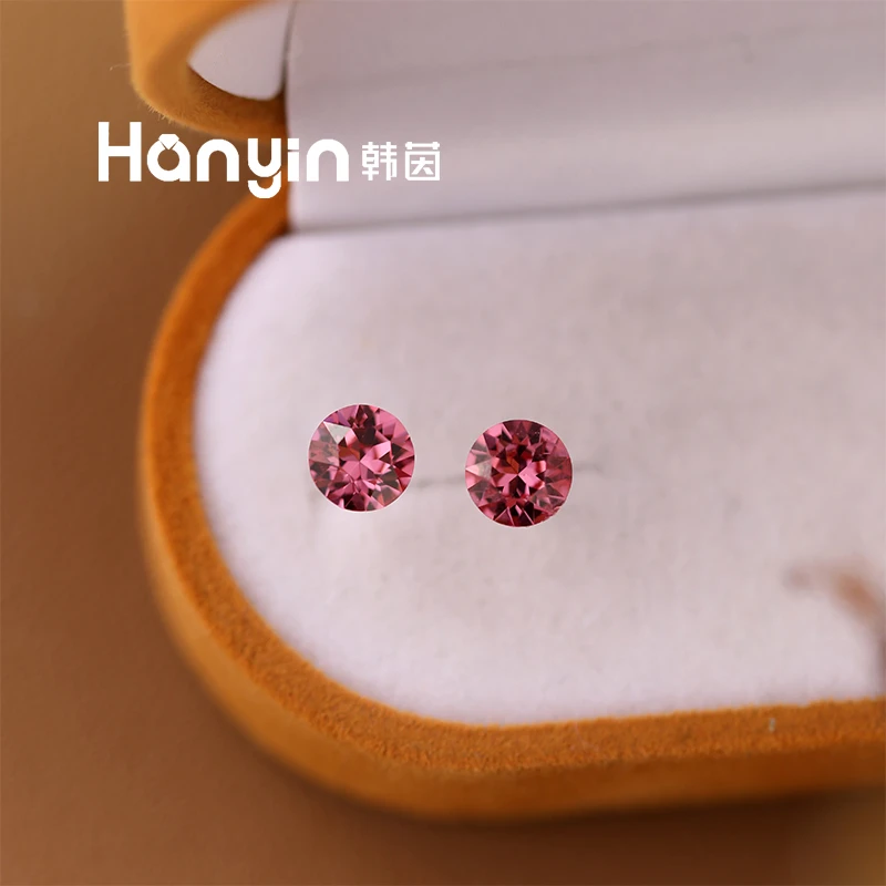 925银合成锆石耳饰 施华家209色号纯银防敏印第安粉养耳洞耳钉