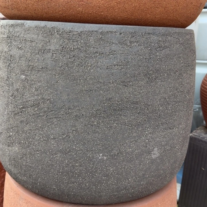 紫砂花盆口55高47宜兴粗陶粗糙正常