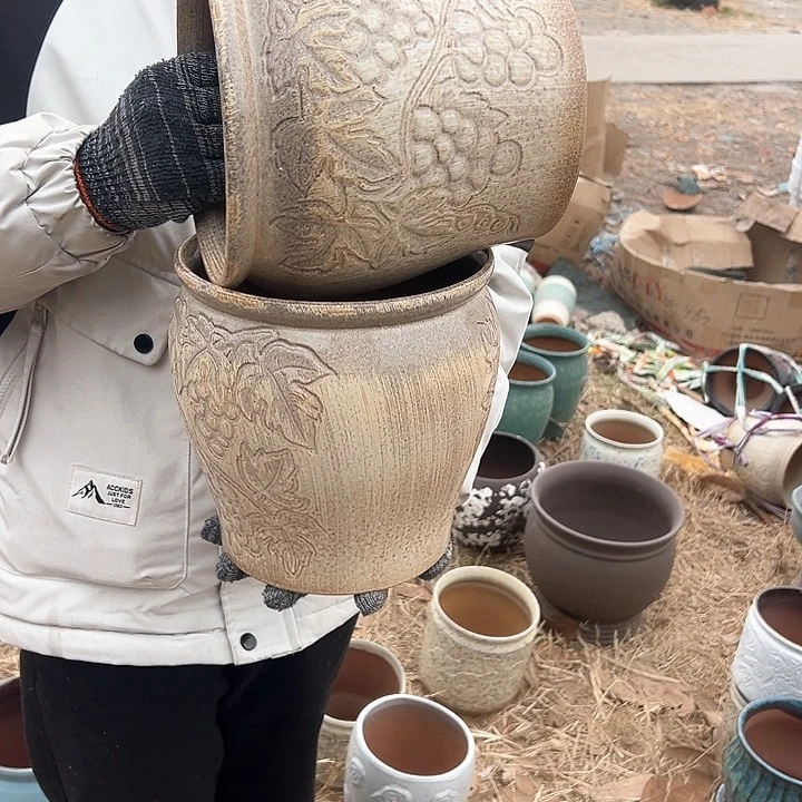 紫砂花盆高度22口21