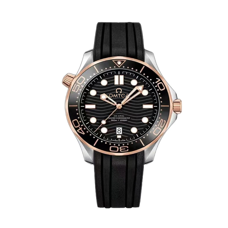 全新未使用/海马/黑面橡胶带/单日历/表径43mm