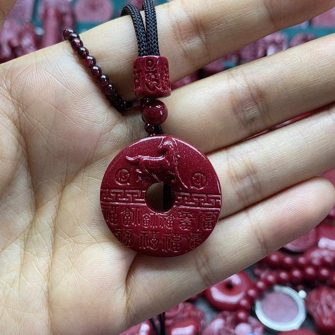 天然辰砂0000朱砂吊坠猴