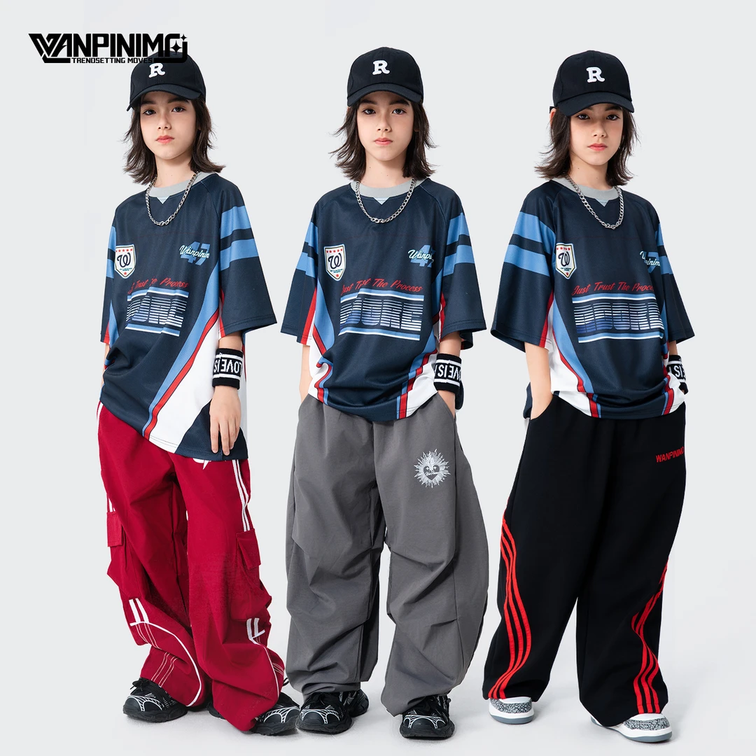 顽皮尼莫嘻哈街舞儿童潮服男童炸街童装宽松少儿潮牌hiphop演出服