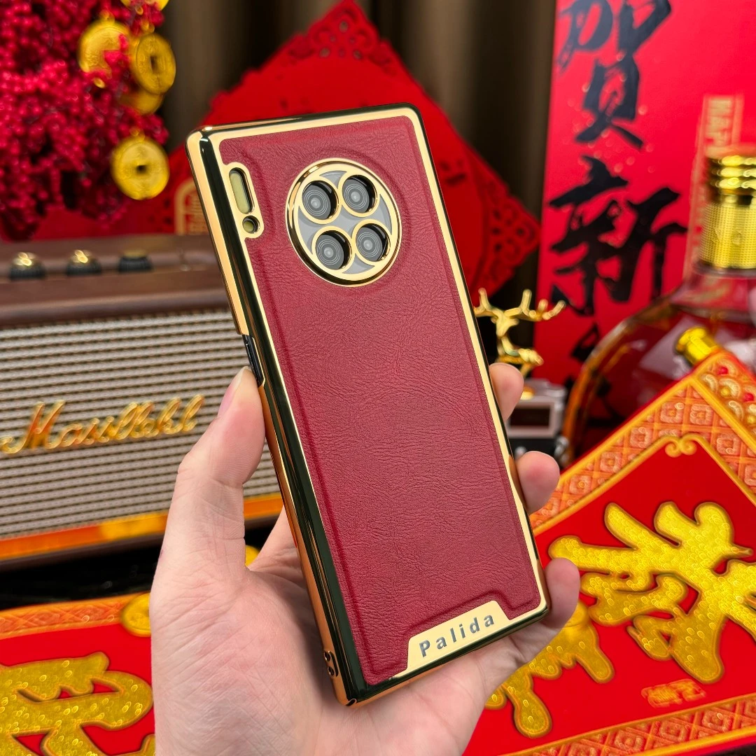 【电镀机甲贴皮边框+自带镜头保护】适用于华为Mate30 Pro手机壳