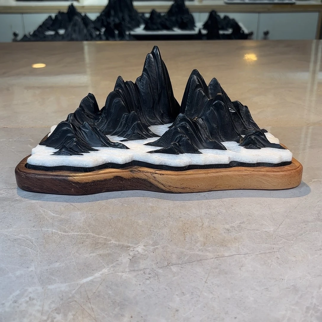 高***山陶灵璧石手工雕刻奇石摆件