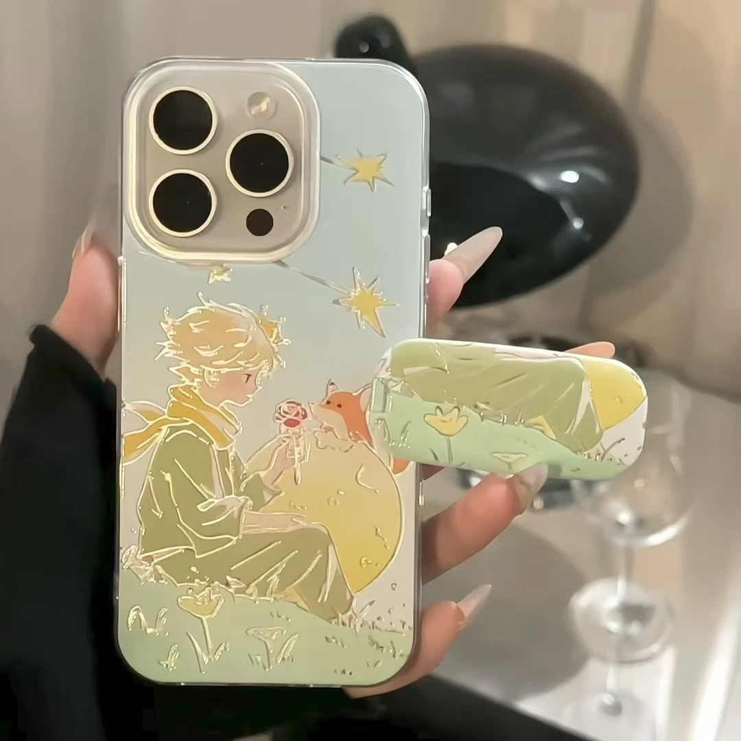 羽纱IMD适用苹果/华为/小米/oppo/vivo创意狐狸小王子防护手机壳