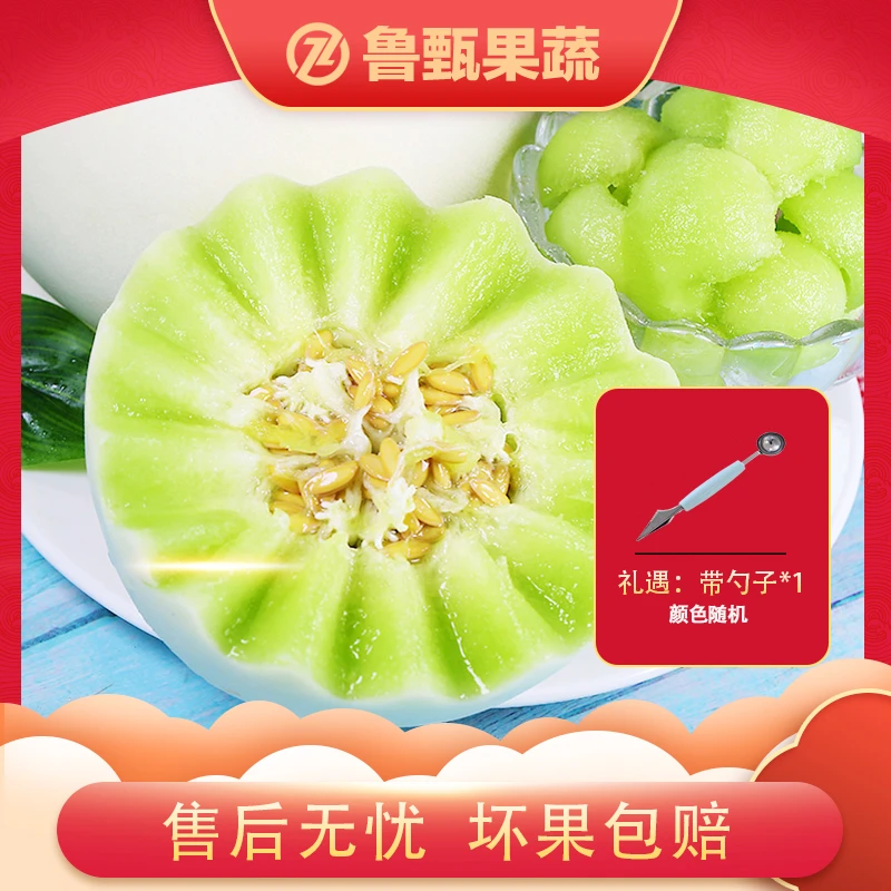 【鲁甄】山东玉菇甜瓜 4.5/8斤*1箱 2-4个装
