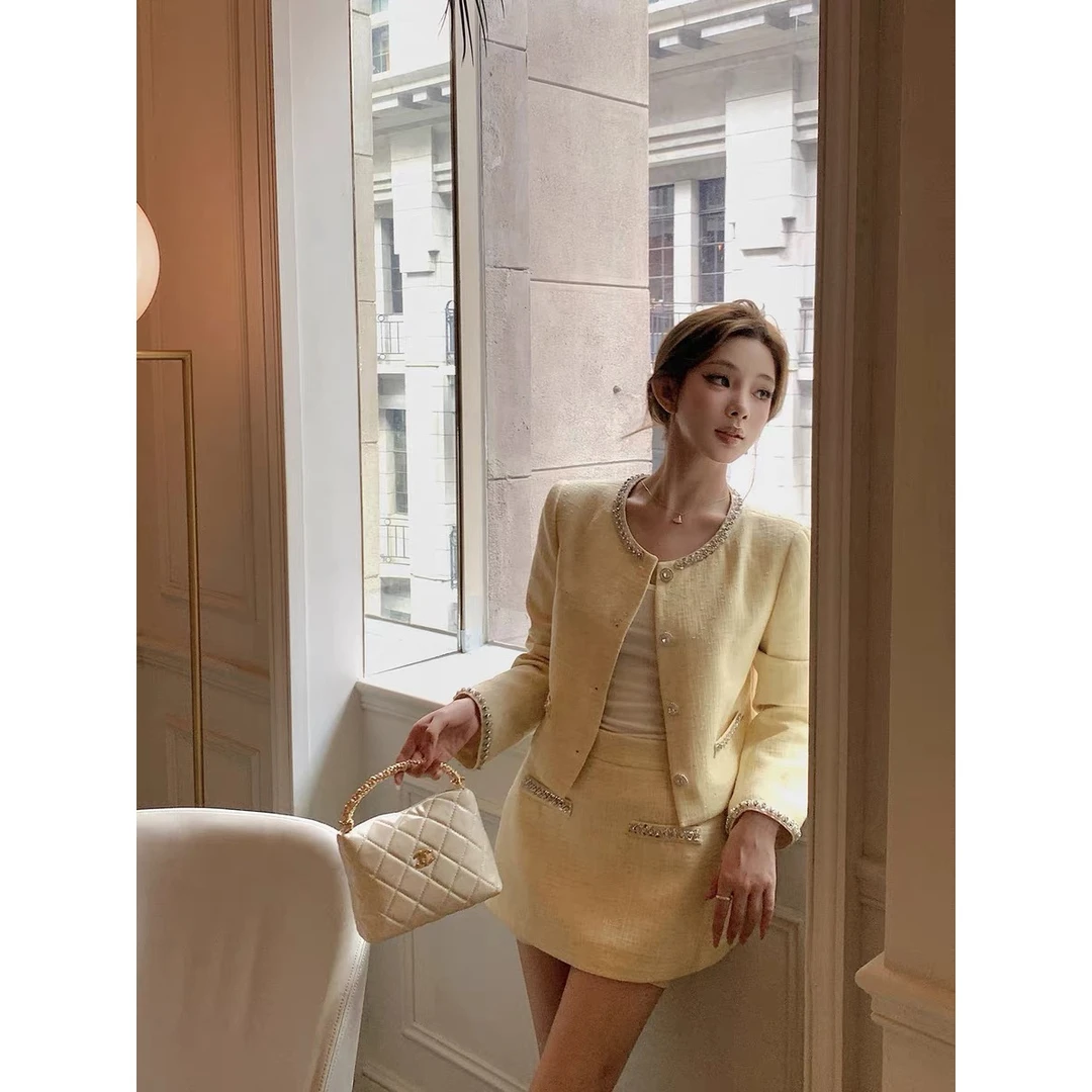 2025小香千金套装女秋季新款名媛气质修身优雅外套短裙套装