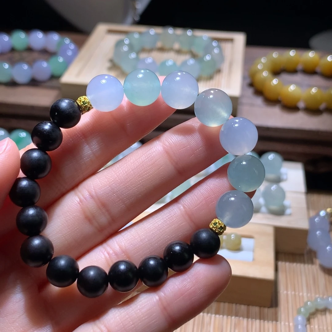 翡翠手串未镶嵌马卡龙配色10+