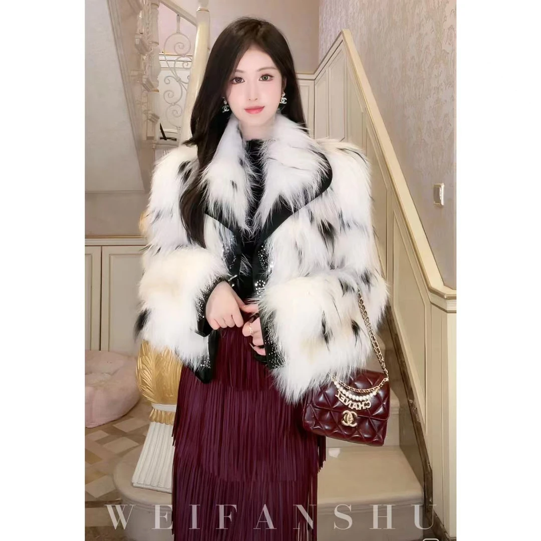 WEIFANSHU/魏凡舒【恋冬心结】冬季厚款保暖时尚气质轻奢狐狸毛外套