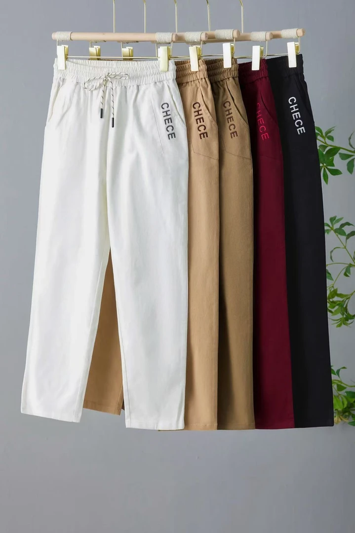 春季新款弹力水洗棉百搭显瘦洋气时尚气质休闲哈伦裤长裤2512