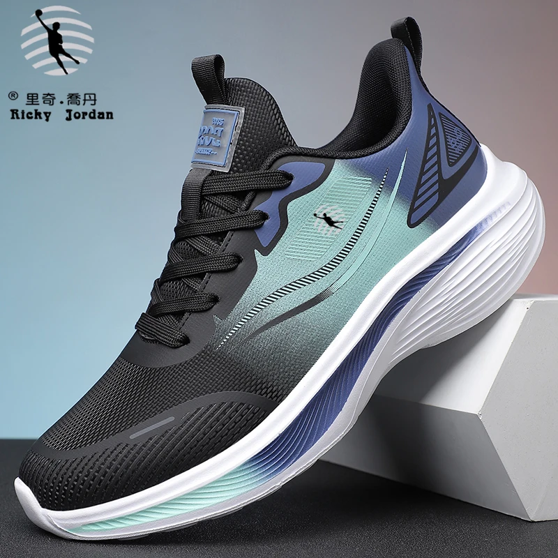 里奇乔丹运动鞋秋冬新款男鞋软底百搭皮面跑步鞋透气运动鞋子男款
