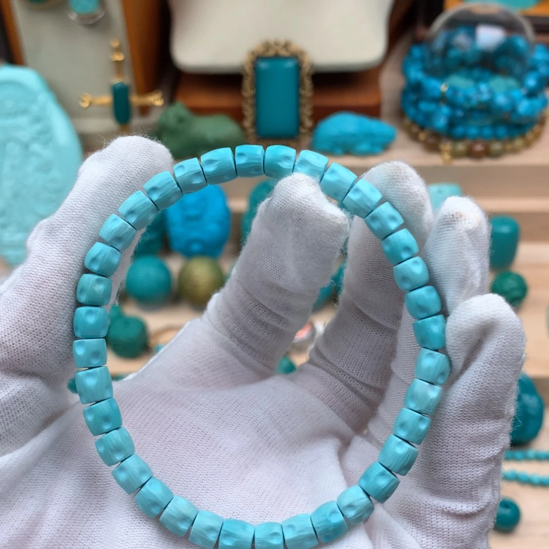 绿松石未镶嵌百香籽手串5.5