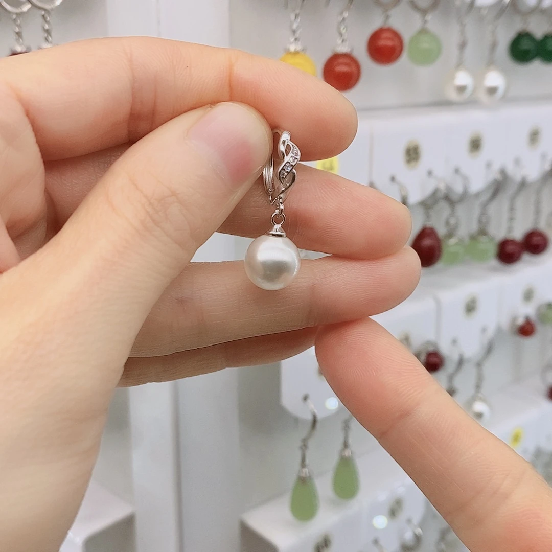 925银10毫米白貝珠