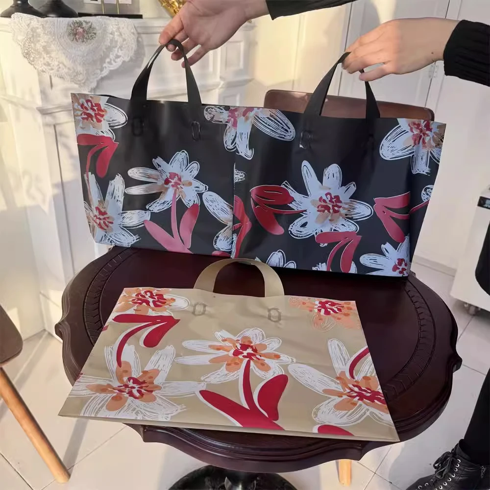 横版磨砂服装店卡通手提袋女装袋子批发高档时尚防水便携购物袋