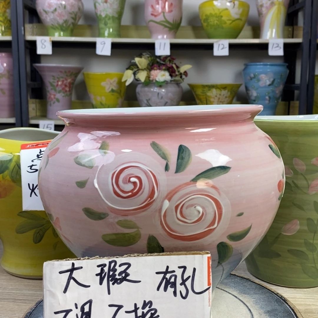 景德镇手工手绘陶瓷花盆