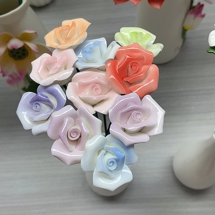 陶瓷纯手工捏花设计