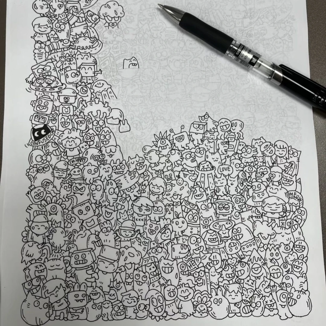 小红书同款控笔练习画画图稿上班无聊偷懒解压画画练习临摹图纸稿