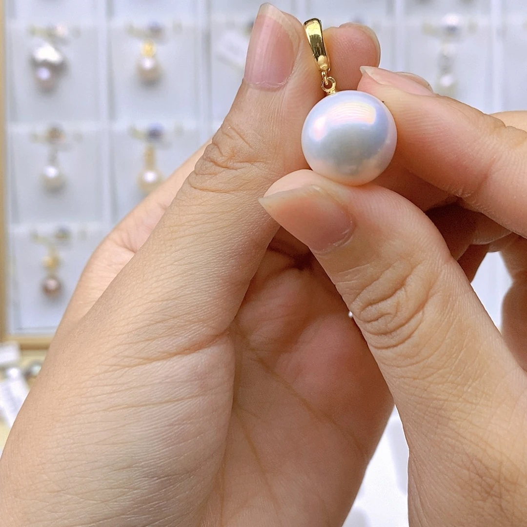 淡水珍珠银S925镶嵌吊坠(赠链)S**.