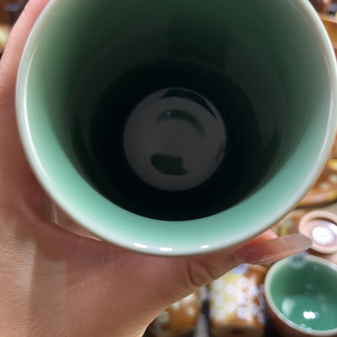 清***澄草木灰可乐杯 老花