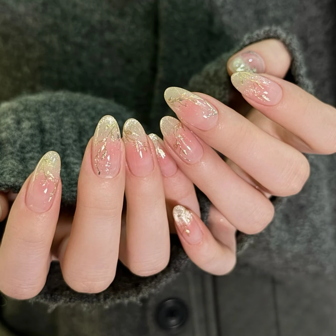 【叶子链接】软胶雕花夜光光变手链穿戴甲美甲diy饰品仿真雕花