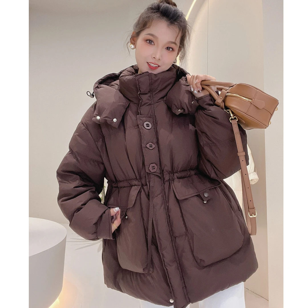 新国标白鸭绒 韩版门禁三粒扣羽绒服女短款2024冬装百搭加厚