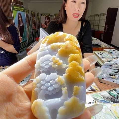 翡翠未镶嵌颈饰一个