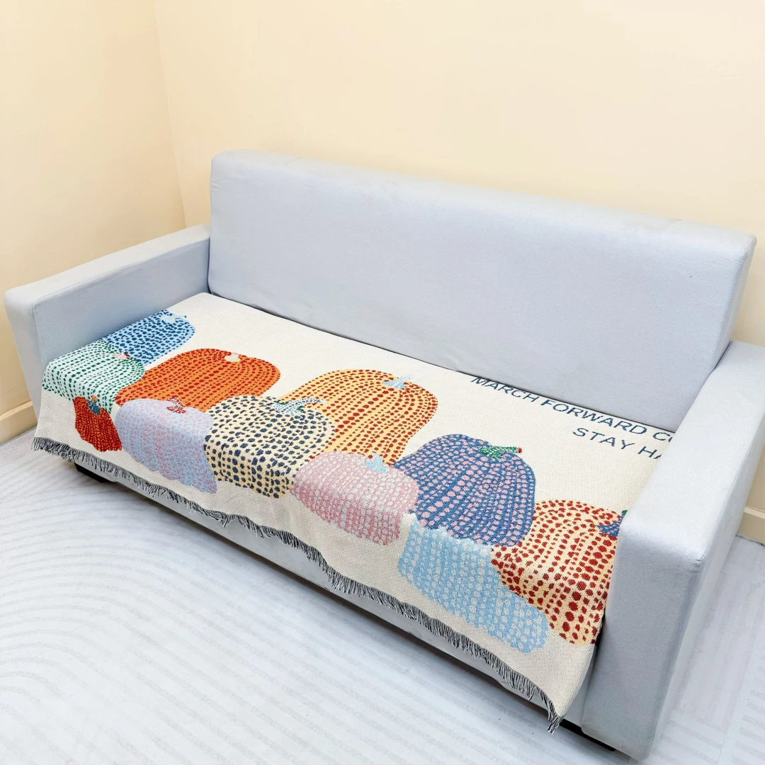 金瓜加长90*330cm汉麻加密加厚沙发巾沙发垫