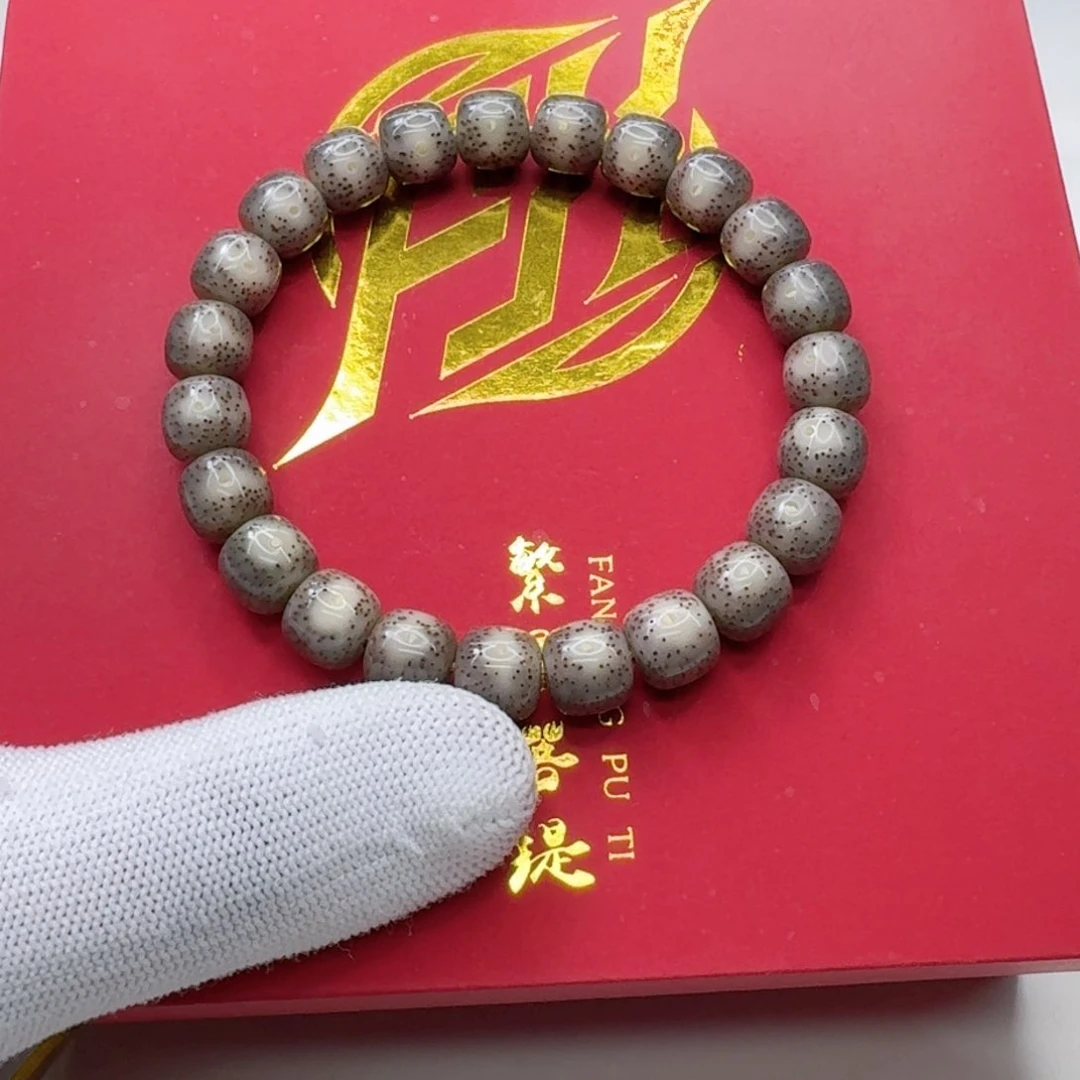 星月菩提手串32梵天黑冰月留白针尖星10左右桶单圈
