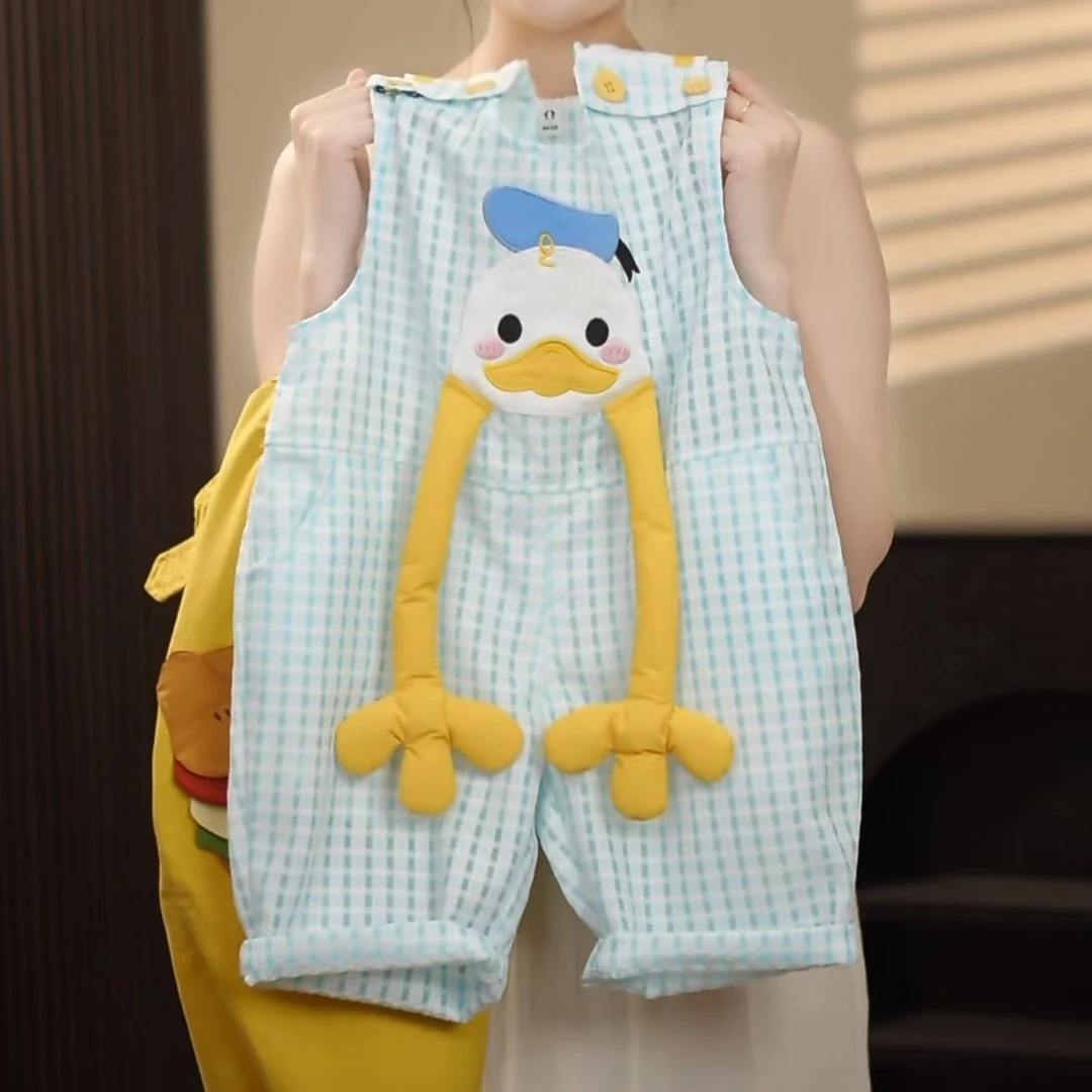 宝宝夏季休闲宽松连体衣儿童可爱版爬服背带裤男女童无袖好看哈衣