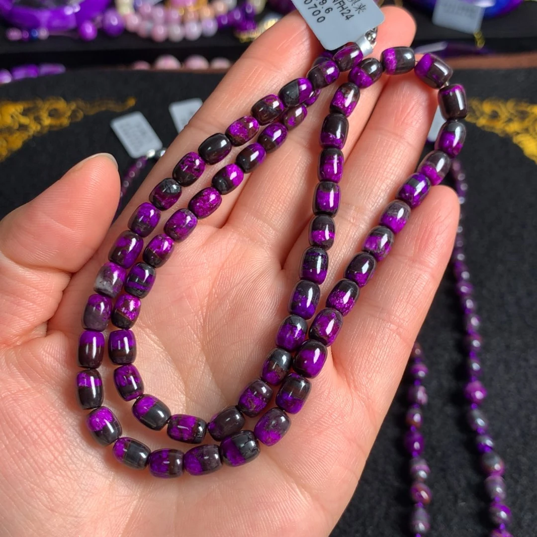 苏纪石（舒俱来）丝绒桶珠项链未镶嵌